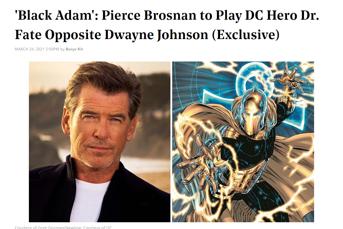 『ブラックアダム』、ドクターフェイト役に元ボンド俳優のピアース・ブロスナンがキャスティング！